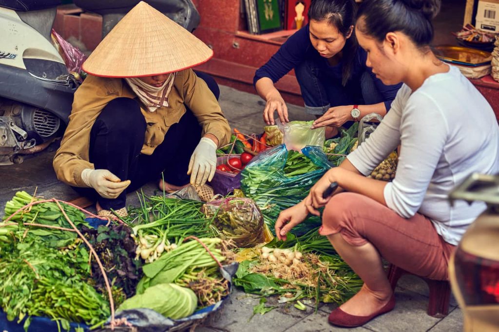 Street Market in Hanoi in Vietnam