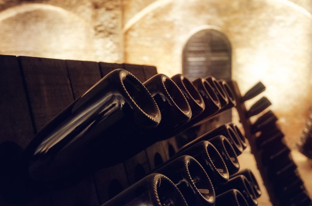 Pupitres of Champagne bottles